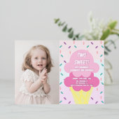 アイスクリーム2回目の誕生日 箔招待状 (立ち正面)