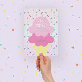 アイスクリーム2回目の誕生日 箔招待状