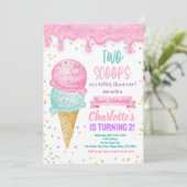 アイスクリーム2nd誕生日パーティー2スクープ良い 招待状 (スタンド正面)