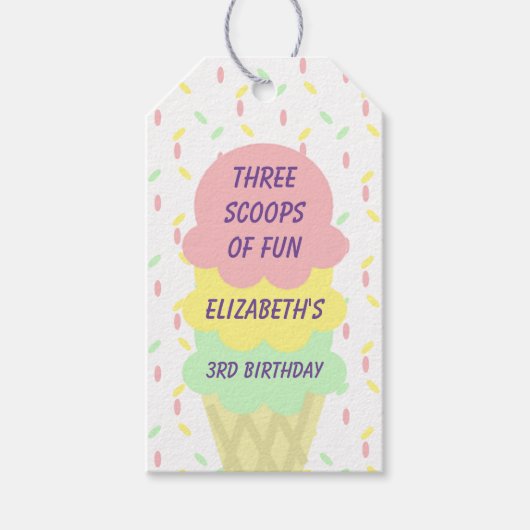 アイスクリーム3回目の誕生日 ギフトタグ (正面)