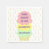 アイスクリーム3回目の誕生日 スタンダードカクテルナプキン (正面)