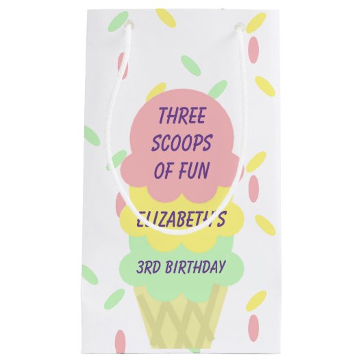 アイスクリーム3回目の誕生日 スモールペーパーバッグ (正面)