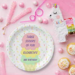 アイスクリーム3回目の誕生日 ペーパープレート