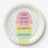 アイスクリーム3回目の誕生日 ペーパープレート (正面)