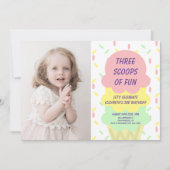 アイスクリーム3回目の誕生日 招待状 (正面)