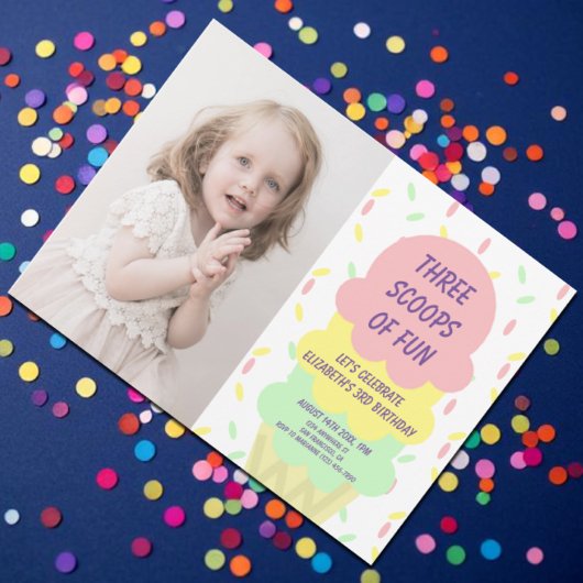 アイスクリーム3回目の誕生日 招待状