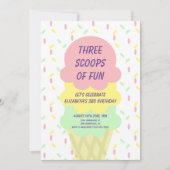 アイスクリーム3回目の誕生日 招待状 (正面)