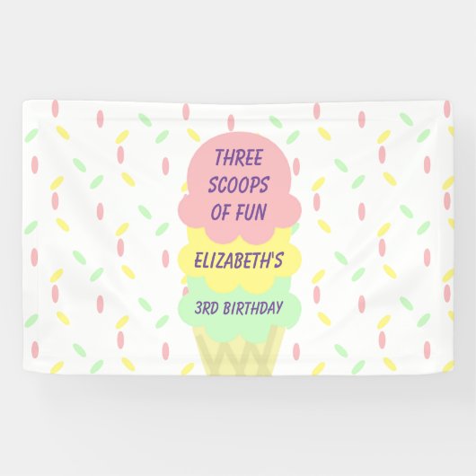 アイスクリーム3回目の誕生日 横断幕 (横)