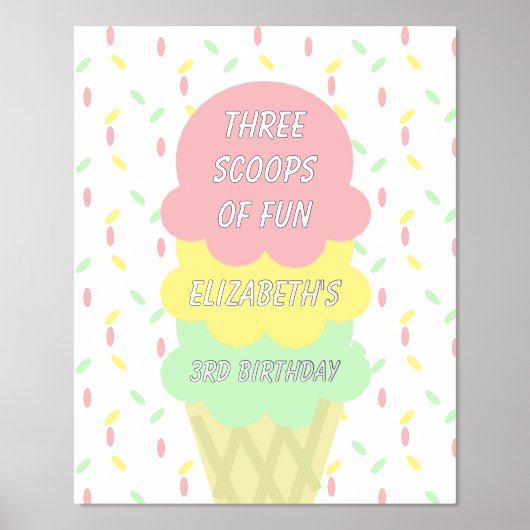 アイスクリーム3回目の誕生日 箔ポスター (正面)