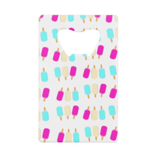 アイスクリーム3色 クレジットカード栓抜き (正面)