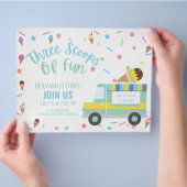 アイスクリーム3rd第三誕生日兄弟姉妹三つ連符 チラシ (手)