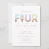 アイスクリーム4歳誕生日パーティー招待状 招待状 (正面)