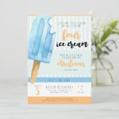 アイスクリーム4th誕生日パーティの招待状 招待状 (スタンド正面)