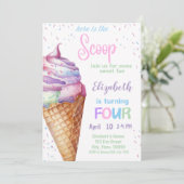 アイスクリーム4th誕生日パーティの招待状 招待状 (スタンド正面)