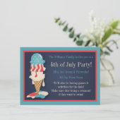 アイスクリーム7月4日パーティの招待状 招待状 (スタンド正面)
