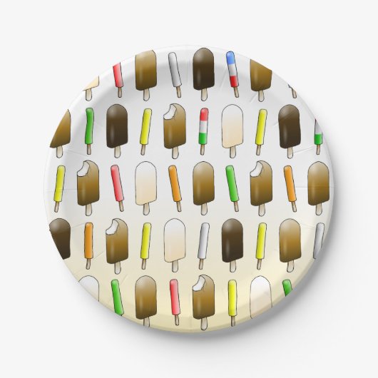 アイスクリーム&おもしろい誕生日 ペーパープレート (正面)