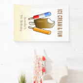 アイスクリーム&おもしろい誕生日 横断幕 (インサイチュ)