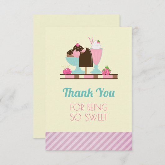 アイスクリーム – お菓子をいただきありがとうございます サンキューカード (正面/裏面)