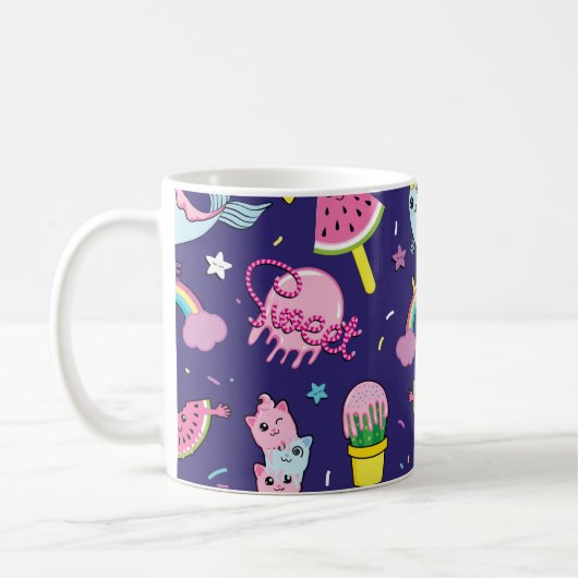 アイスクリーム:かわいいシームレス コーヒーマグカップ (左)