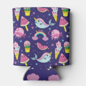 アイスクリーム:かわいいシームレス 缶クーラー (裏面)