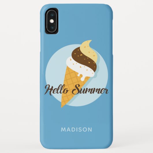 アイスクリーム こんにちは オーダーメイド 名前 & カラー スマホケース Case-Mate iPhoneケース (裏面)