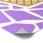 アイスクリーム;アメジストパープルキリンアニマルプリント ポスター (角)