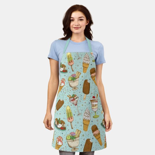 アイスクリーム エプロン (着用した状態)