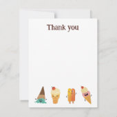 アイスクリーム キッズ バースデー パーティー サンクス カード (裏面)