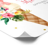 アイスクリーム サマー フラワー ブライダル シャワー ウェルカム サイン (角)