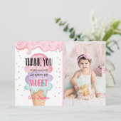 アイスクリーム サンキュー ポップなピンクのコンフェッティ 招待状 (スタンド正面)