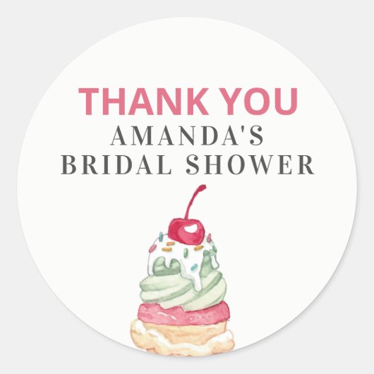 アイスクリーム サンクスステッカー クラシック ラウンド ステッカー (正面)
