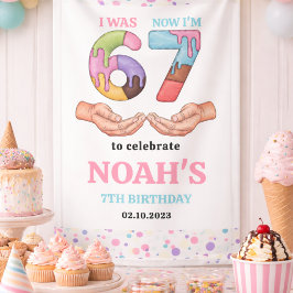 アイスクリーム「シックスセブン」キッズ7歳の誕生日パーティー 横断幕