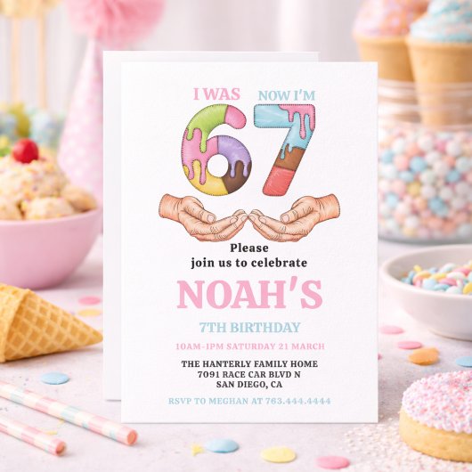 アイスクリーム「シックスセブン」7歳の誕生日パーティー 招待状