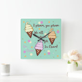 アイスクリーム スクエア壁時計 (ホーム)