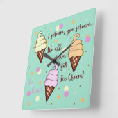 アイスクリーム スクエア壁時計 (傾斜)