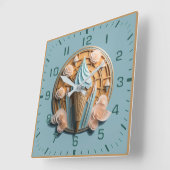 アイスクリーム スクエア壁時計 (傾斜)