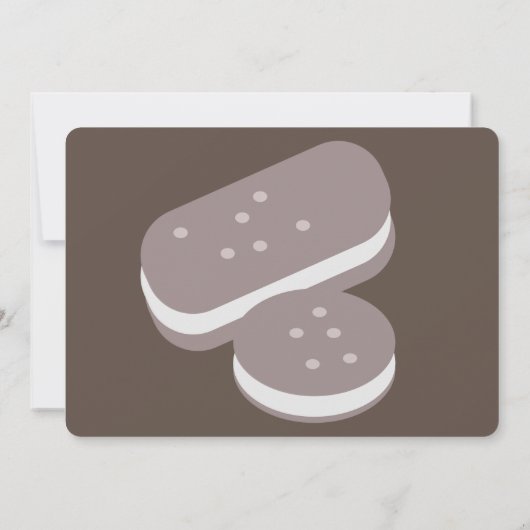 アイスクリーム スクープとアイス クリームサンドイッチのコンフェッティ 招待状 (裏面)