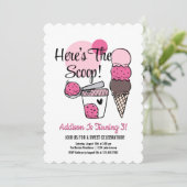 アイスクリーム スコップ バースデー パーティー 招待状 (スタンド正面)