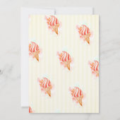 アイスクリーム、スプラッシュ絵を描スストライプベビーシャワー 招待状 (裏面)