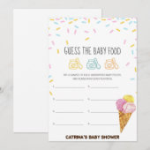 アイスクリーム スプリンクル ベイビーシャワー - 編集可能な名前 、 5x7 招待状 (正面/裏面)