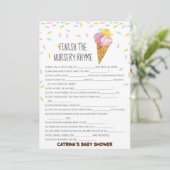 アイスクリーム スプリンクル ベイビーシャワー - 編集可能な名前, 5x7 招待状 (スタンド正面)