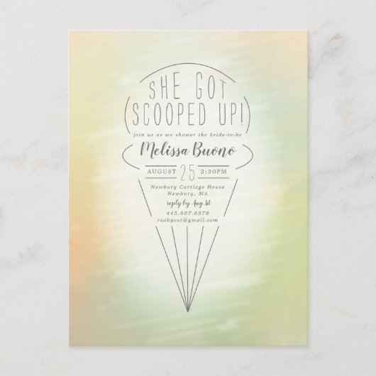 アイスクリーム テーマのシャワー 招待状 (正面)