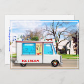 アイスクリーム·トラック·イン·ザ·通り 招待状 (正面/裏面)