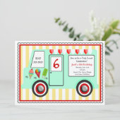 アイスクリーム トラック バースデー ご招待 招待状 (スタンド正面)