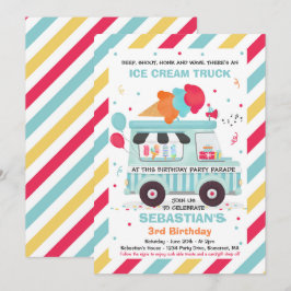 アイスクリーム バースデー パーティー ドライブ バイ バースデー パレード 招待状