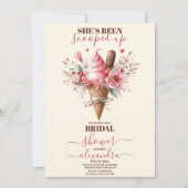 アイスクリーム パステル フラワーズ ブライダルシャワー 招待状 (正面)