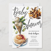 アイスクリーム＆ピクルス 不思議な妊娠中の食べたいもの ベビーシャワー 招待状 (正面)