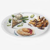 アイスクリーム&ピクルズク風変わりレーシングベビーシャワー ペーパープレート (アングル)