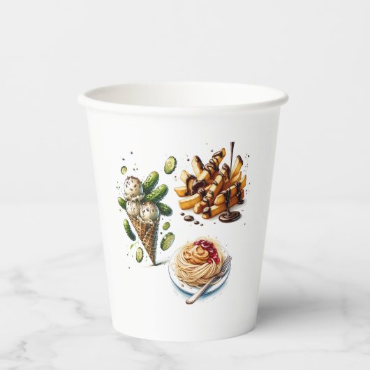 アイスクリーム&ピクルズク風変わりレーシングベビーシャワー 紙コップ (正面)