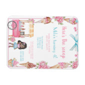 アイスクリーム&フローラ誕生日招待状 マグネット (横)